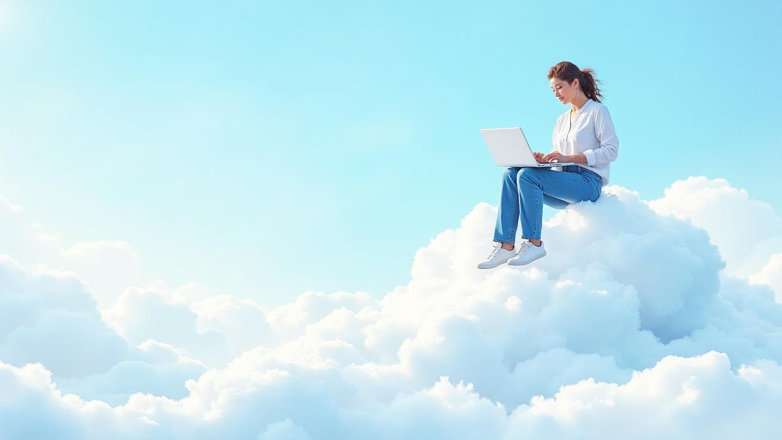 Digital nomads working above the clouds